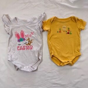 2pc Baby Girl Easter Bodysuit Bundle - 3-6M - Bunny & Chick